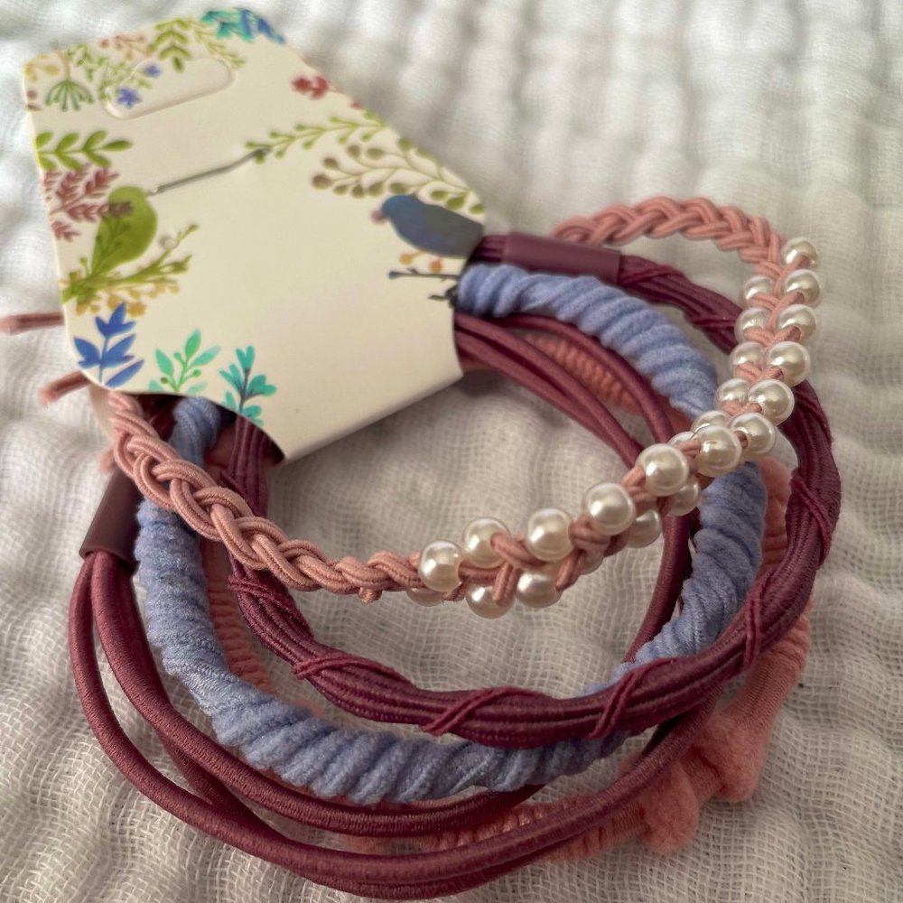 New! 5 pack Assorted Friendship Bracelet Hairties